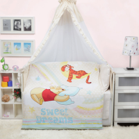 Детское постельное белье для новорожденных из хлопка Винни на радуге - Фото №1