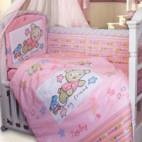 Детское постельное белье для девочек малышей из хлопка Zoo Bear - Фото №1