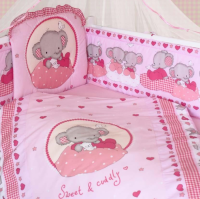 Детское постельное белье для девочек малышей из хлопка Слоник Боня - Фото №1